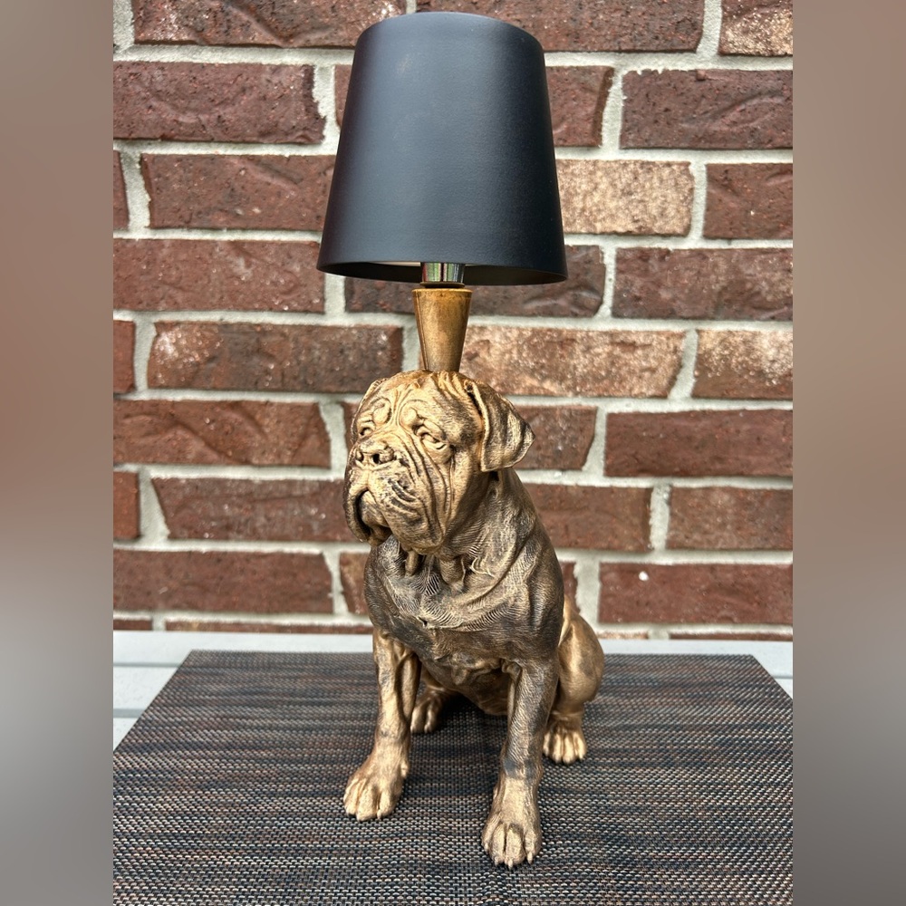 Charming English Mastiff Lamp, Cordless LED Statue